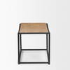 Taniel Light Brown Wood with Black Metal Stool, Ottoman by Mercana, 23.25" length x 16" width x 17" height thumbnail 4