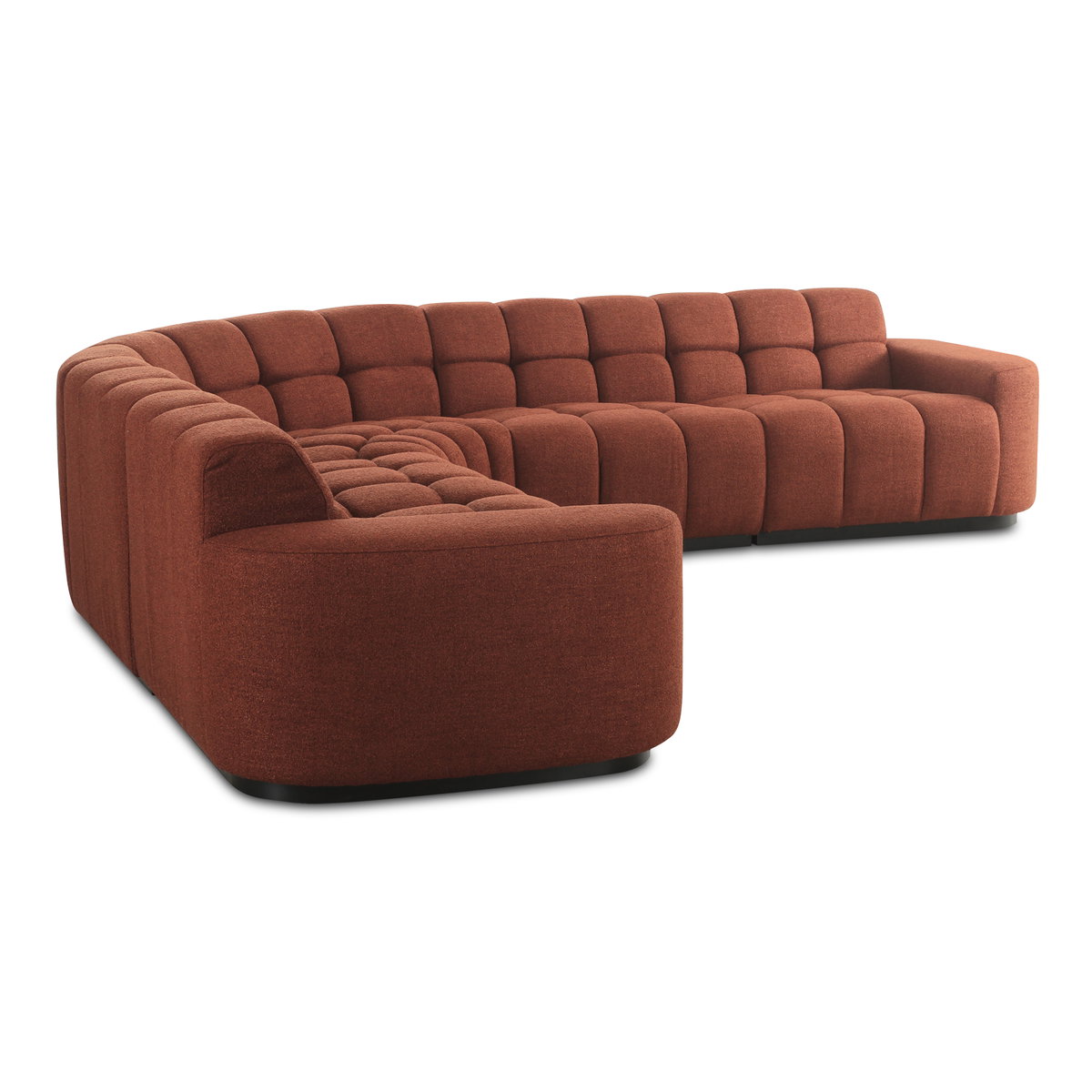 Roman L-shaped Sectional Rust, Sectional Sofa by Moe's Home, 118" width x 26.5" height x 118" depth View 3