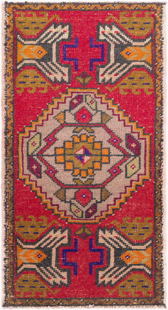 Antique One of a Kind Handmade Rug, by Surya, 3'1" length x 1'8" width