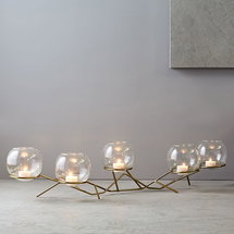 Online Designer Dining Room Brass + Glass Globe Centerpiece