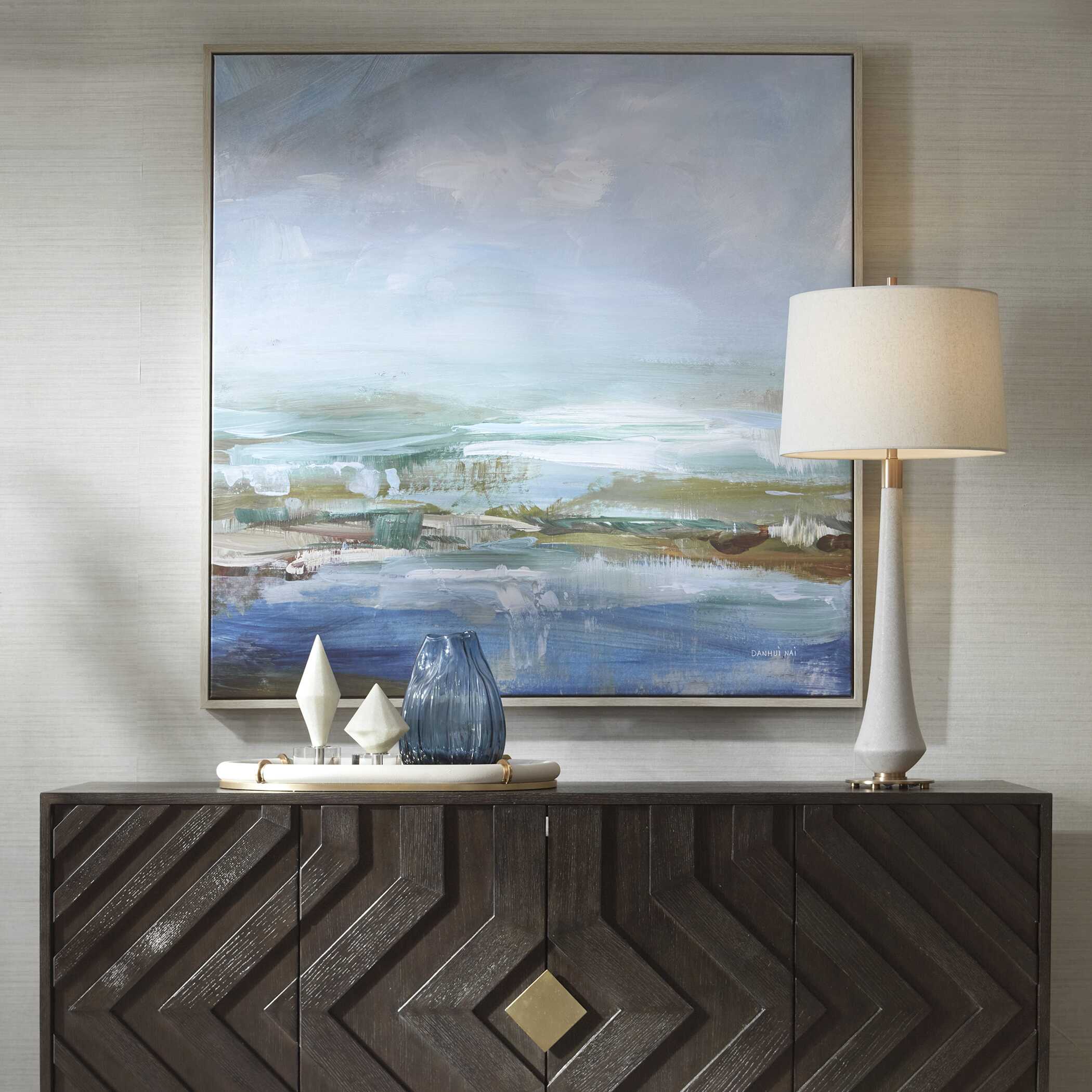 Lush Valley Framed Canvas, Painting by Uttermost, 49.5" width x 49.5" height x 2" depth View 2