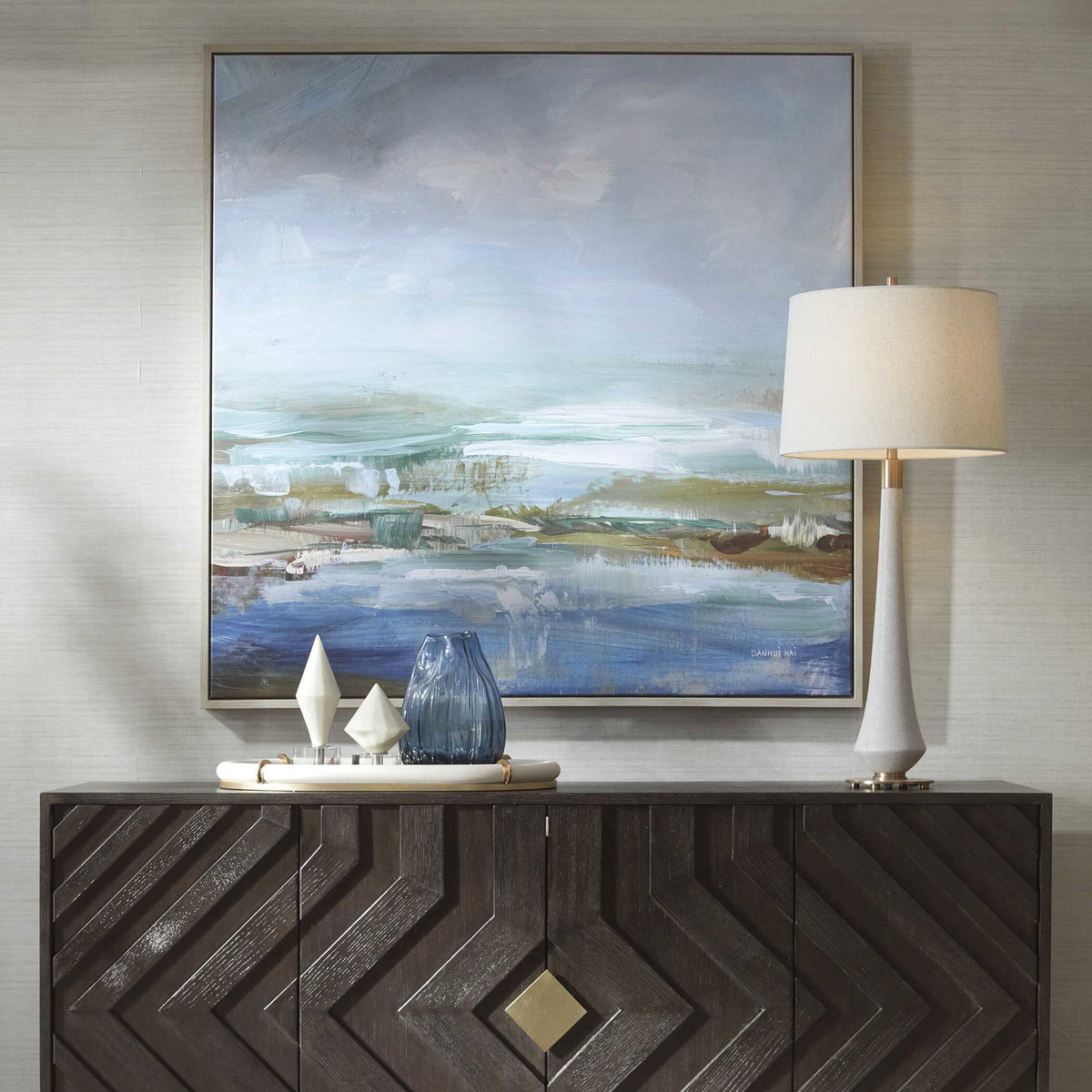 Lush Valley Framed Canvas, Painting by Uttermost, 49.5" width x 49.5" height x 2" depth View 2