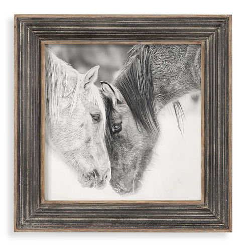 Custom Black And White Horses Print