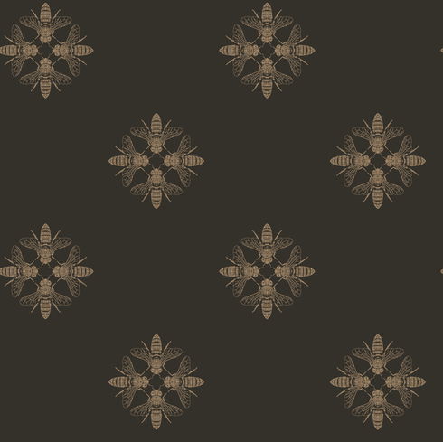 Honey Bee Gold & Black Wallpaper