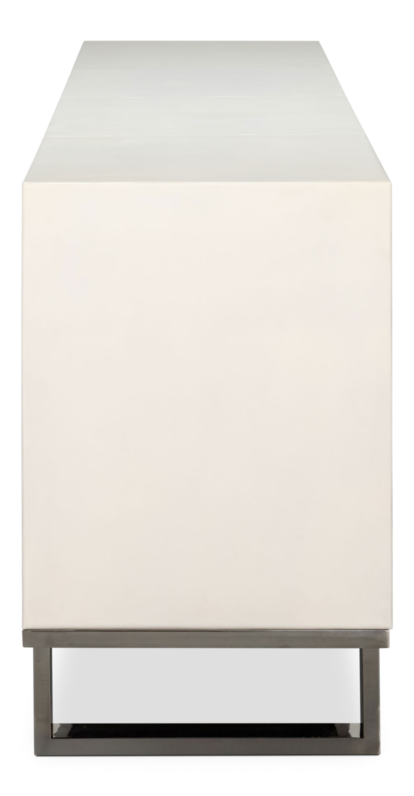 Bronzini Credenza, Embossed White, Wine & Liquor Accessorie by Sarreid, 94" length x 20" width x 34" height View 4