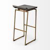 Givens 30.25'H Seat Height Brown Wood Seat Gold Metal Base Stool thumbnail 6