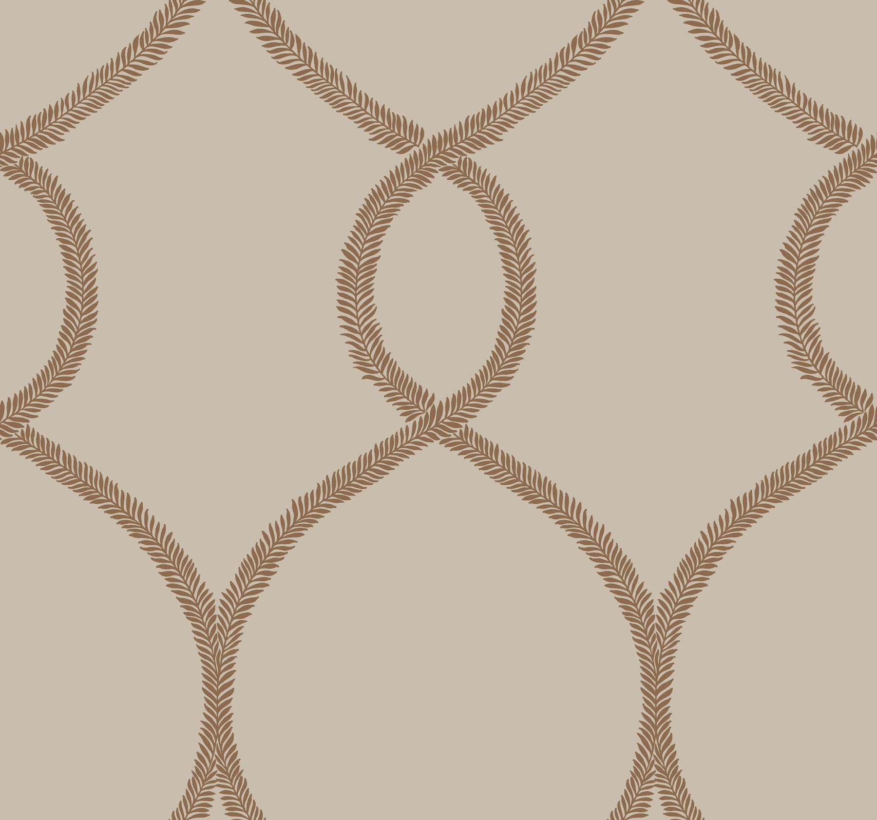 Laurel Leaf Ogee Brown Wallpaper, by York Wall, 27' length x 2'3" width x 0.02" depth View 1
