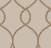 Laurel Leaf Ogee Brown Wallpaper, by York Wall, 27' length x 2'3" width x 0.02" depth thumbnail