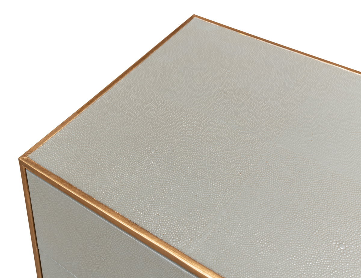 Gillian Two Drawer Nightstand  Storm Gry, by Sarreid, 1'3" length x 1'6" width x 2'1" height View 6