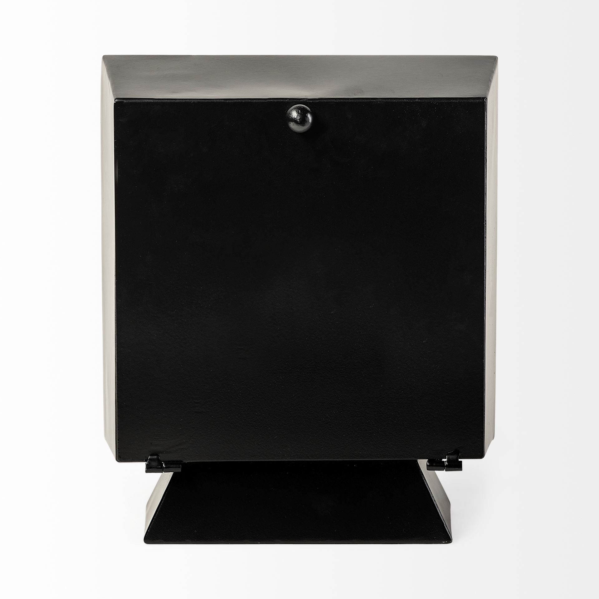 Ralph I Black Metal Square Table Clock, by Mercana, 9.25" length x 4.25" width x 10.75" height View 8
