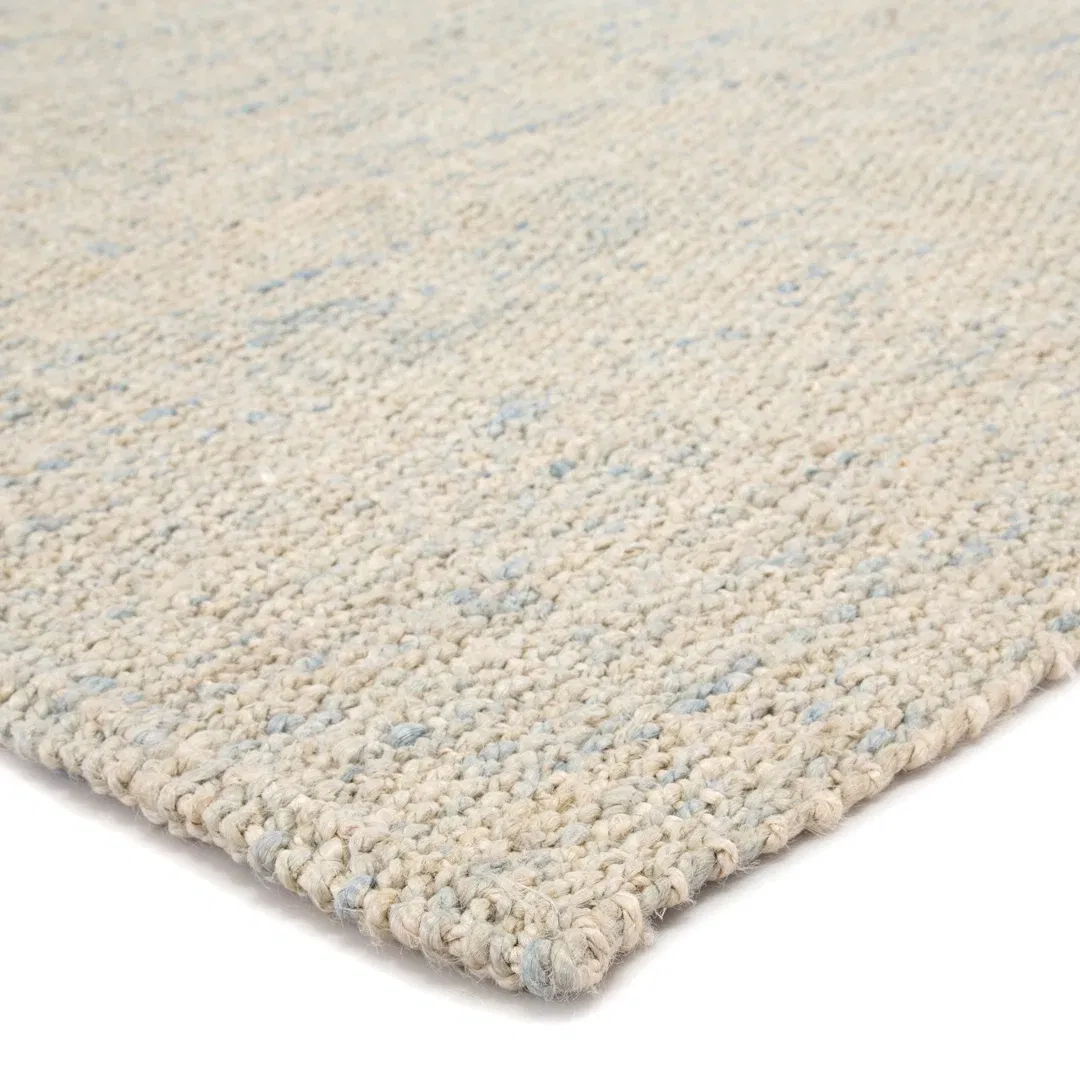 Rutledge Natural Solid Ivory/ Blue Area Rug (5'X8') large image 