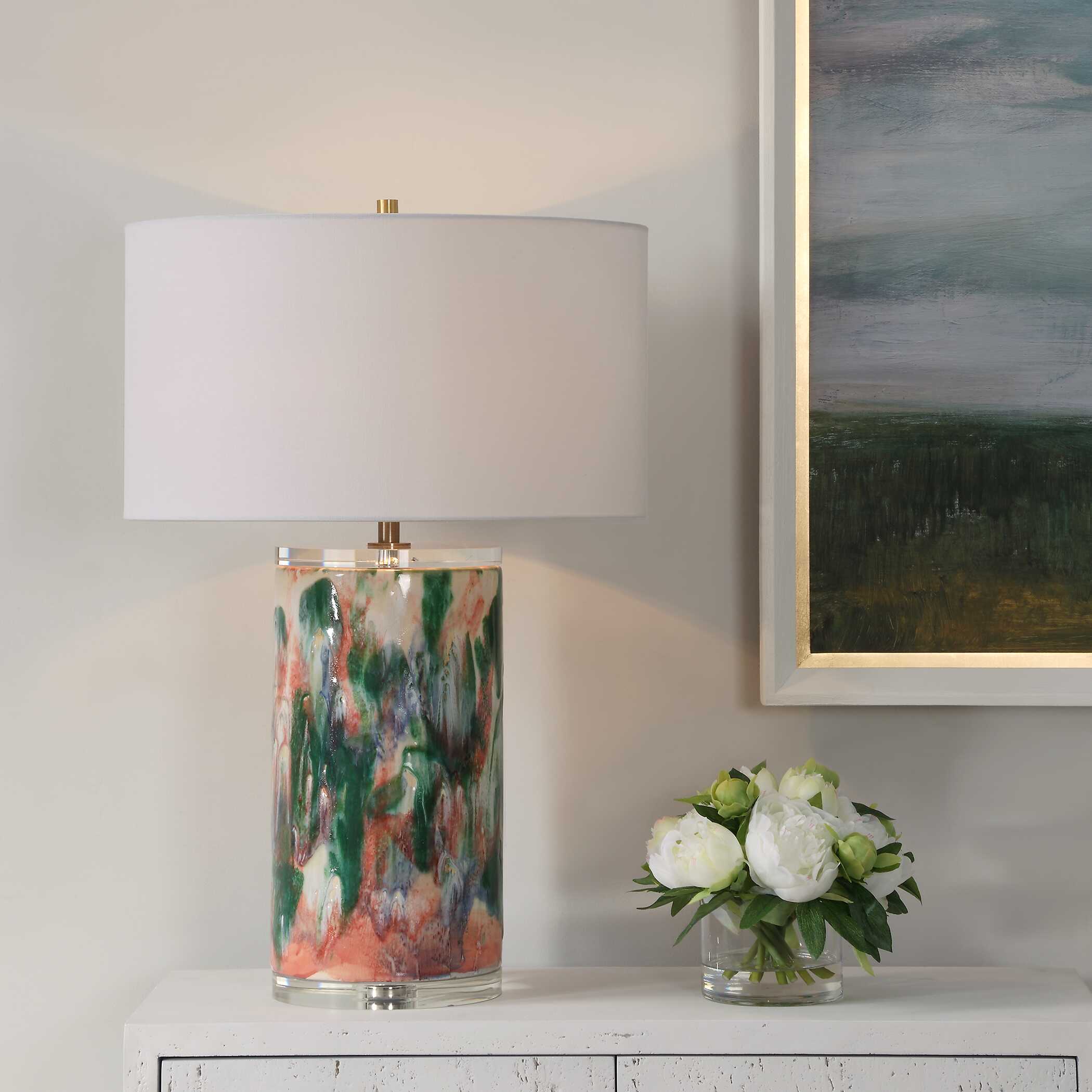 Verdant Multi-Colored Table Lamp, by Uttermost, 18" width x 27.75" height x 18" depth View 2