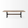 Araxi 95L x 41W x 30H Rectangular Brown Solid Wood Top Black Metal Base Dining Table thumbnail 2