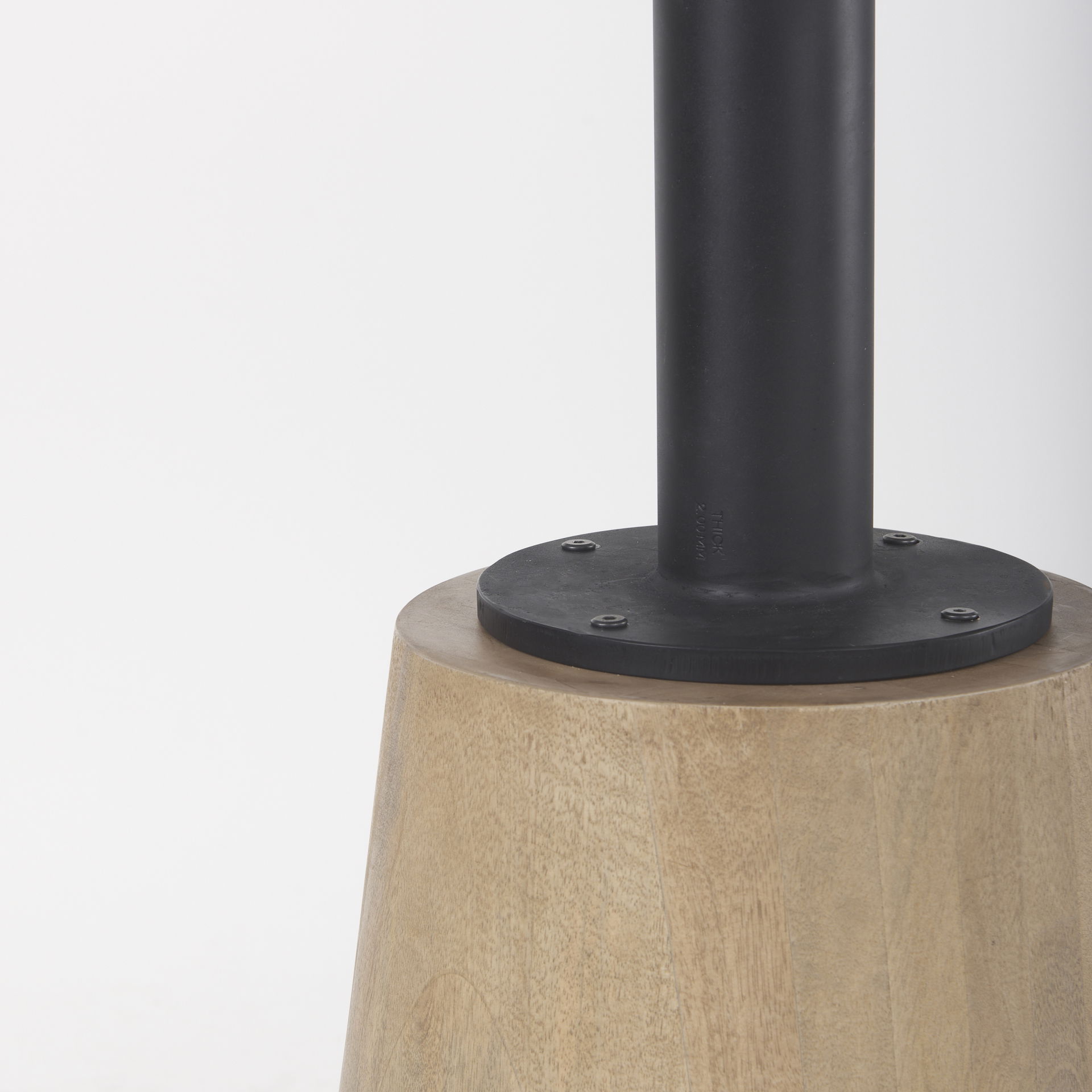 Maxwell 32' Round White Marble Tabletop with Blonde Wood & Black Metal Accent Pedestal Bistro Table, Dining Table by Mercana, 32" length x 32" width x 36" height View 7