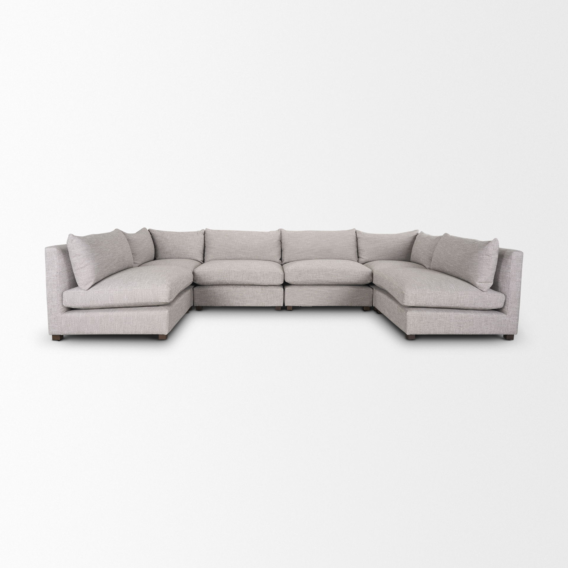 Halston 6 Piece Light Grey U Shaped Sofa Set large image 