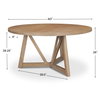 Legolas 60' Round Dining Table | Modern | Brown Wood | Seats 6, by Mercana, 60" length x 60" width x 30" height thumbnail 5