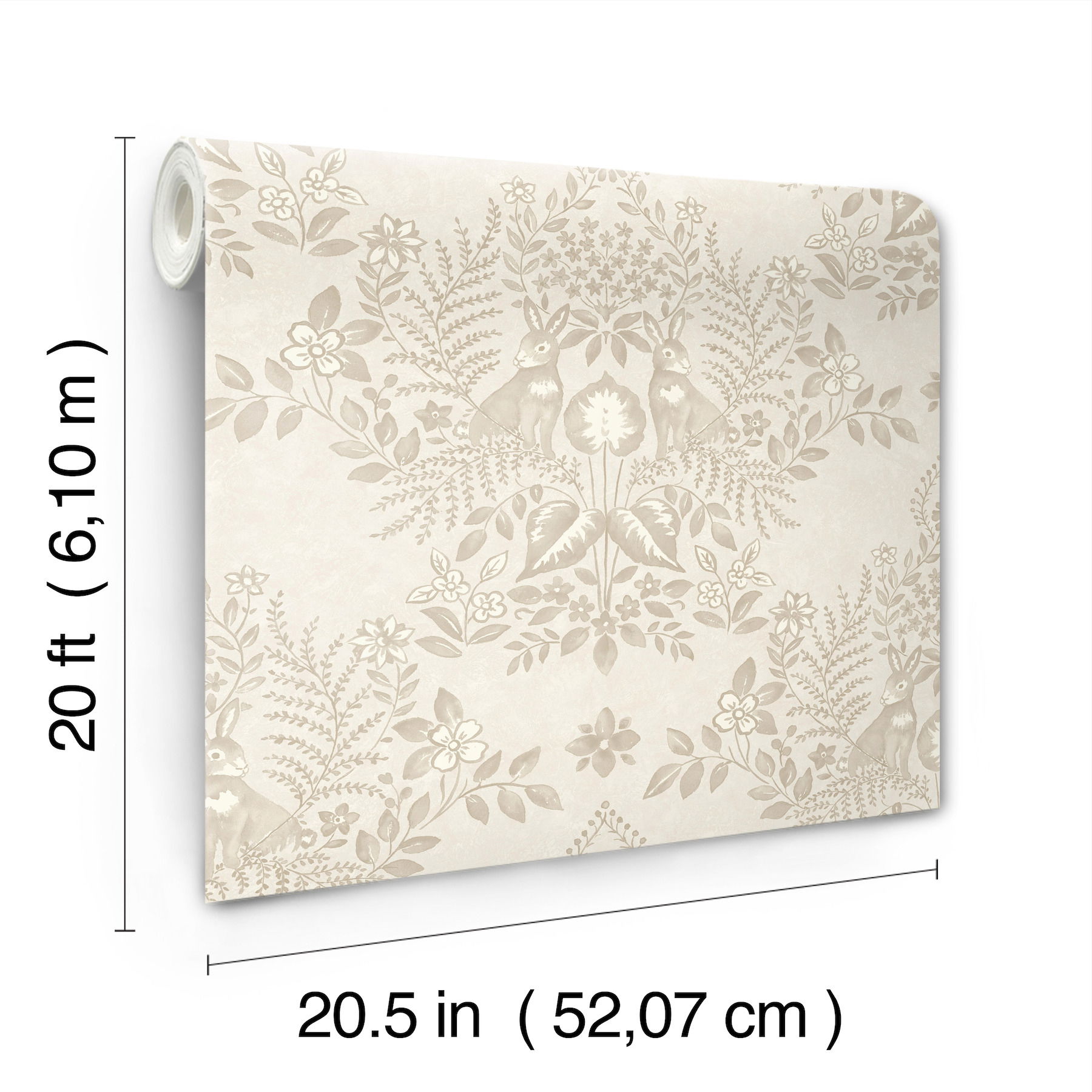 Cottontail Toile Wicker Peel & Stick Wallpaper large image 