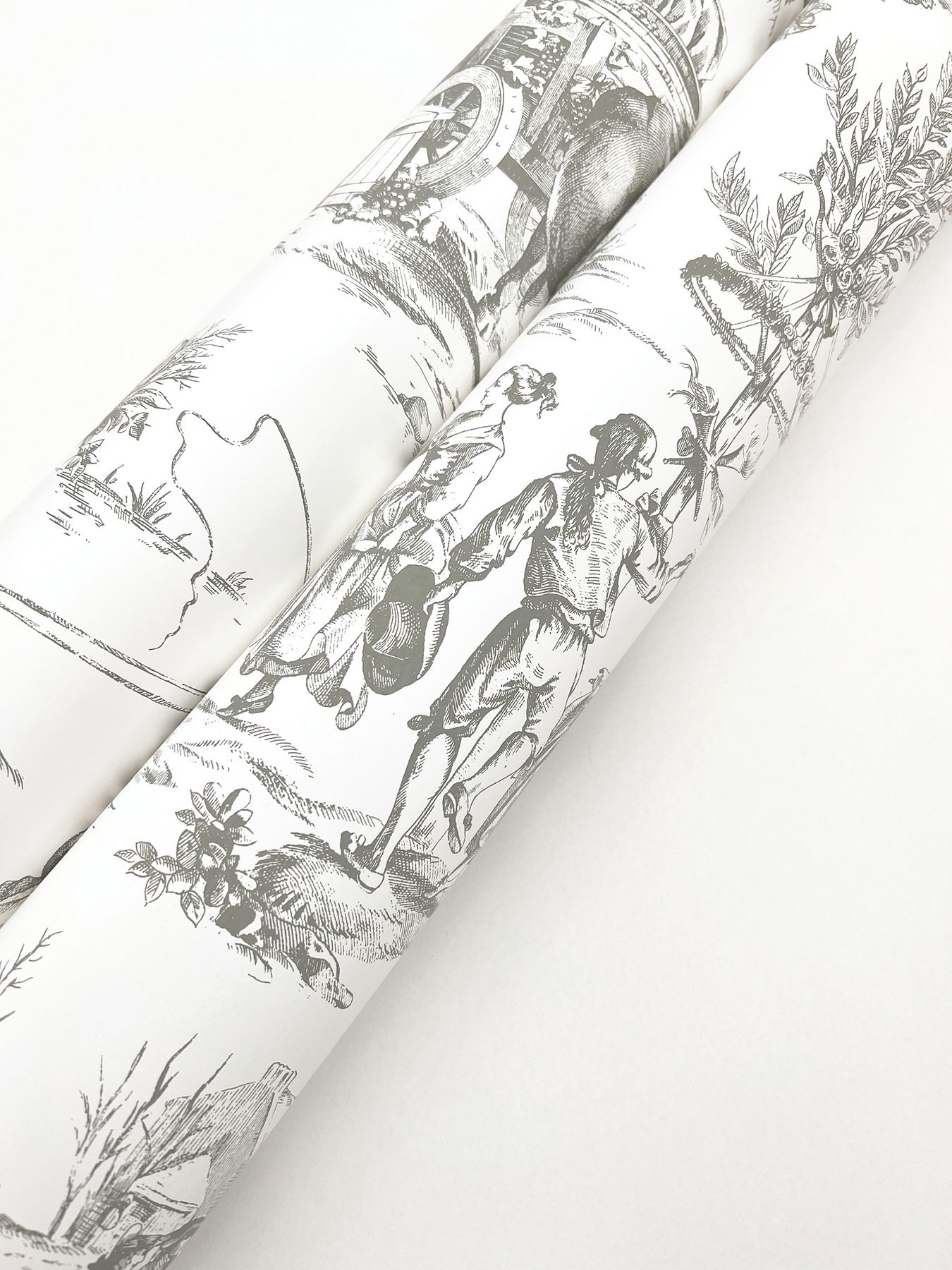 Seasons Toile Grey Wallpaper large image 