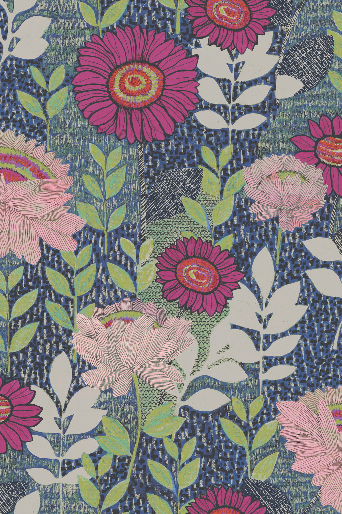 Botanical Garden Blue Peel & Stick Wallpaper, by York Wall, 18'10.8" length x 1'6" width x 0.02" depth