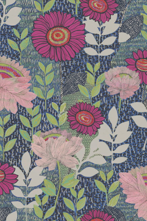 Botanical Garden Blue Peel & Stick Wallpaper