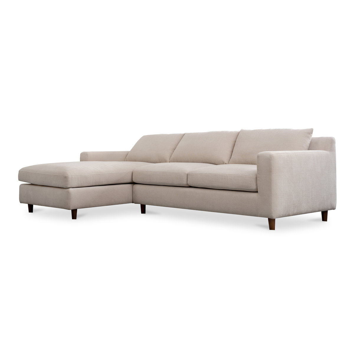 Hutton Left Sectional Beige, Sectional Sofa by Moe's Home, 100" width x 36.2" height x 29.8" depth View 3
