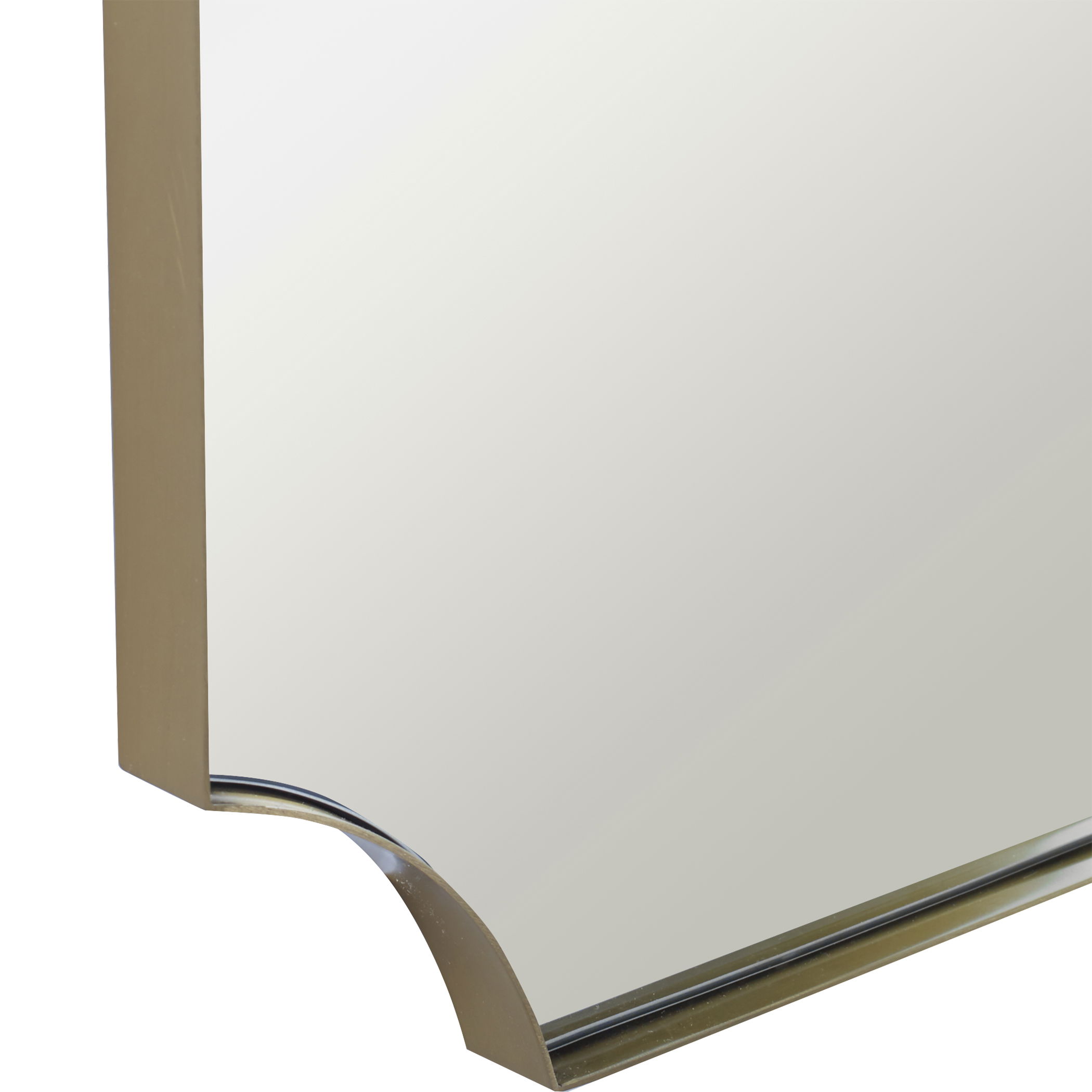 Lennox Brass Scalloped Corner Mirror large image 