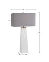 Sycamore White Table Lamp, by Uttermost, 1'7" width x 3' height x 11" depth thumbnail 3