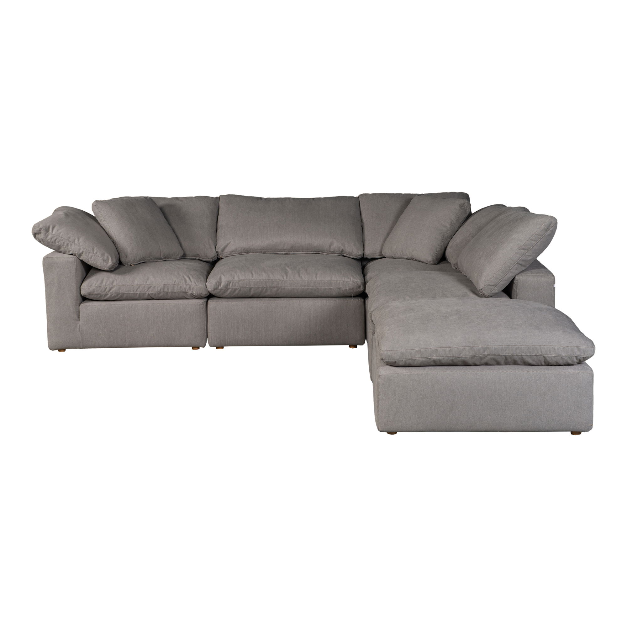 Terra Condo Dream Modular Sectional Light Grey, Sectional Sofa by Moe's Home, 114" width x 32" height x 114" depth View 1