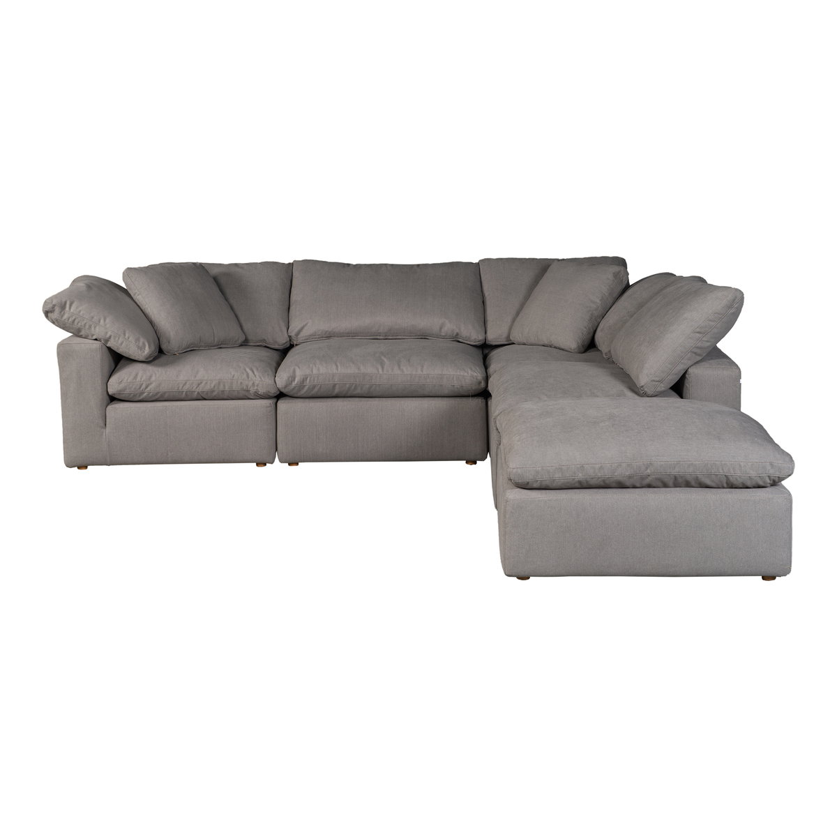 Terra Condo Dream Modular Sectional Light Grey, Sectional Sofa by Moe's Home, 114" width x 32" height x 114" depth View 1