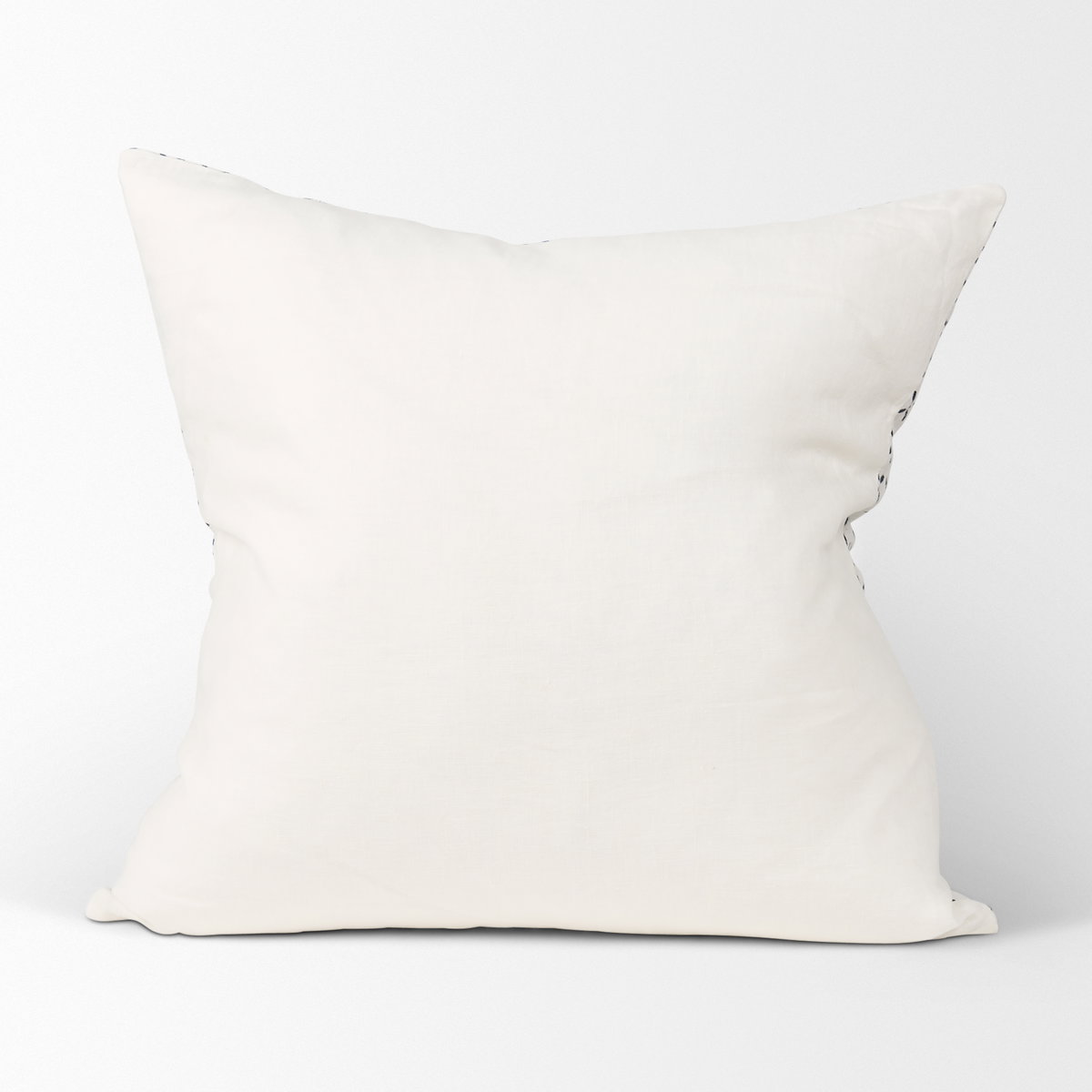 Jayden 22x22 Cream with Black Print Linen Square Pillow Cover, Decorative Pillow by Mercana, 22" length x 22" width x 0.2" height View 6