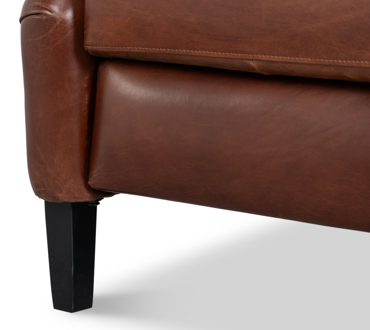 Ashford Leather Recliner, by Sarreid, 3'2" length x 2'6" width x 3'4" height View 7