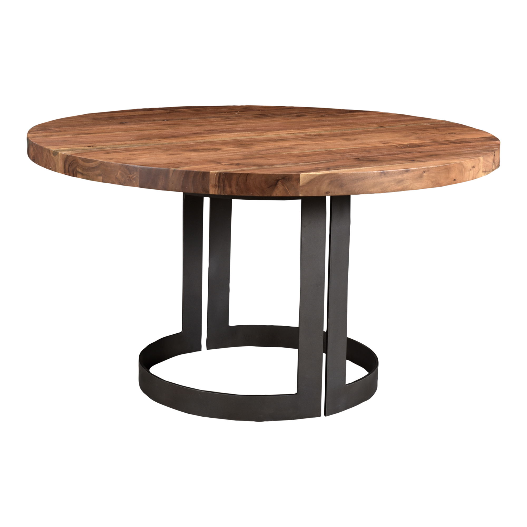 Bent Round Dining Table 54in Brown, by Moe's Home, 54" width x 30" height x 54" depth View 7