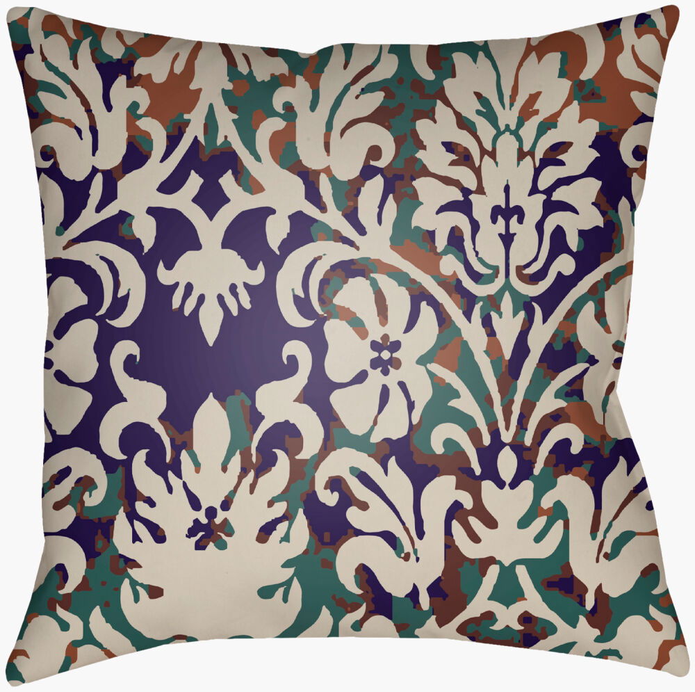 Moody Damask Accent Pillow, Decorative Pillow by Surya, 18" length x 18" width