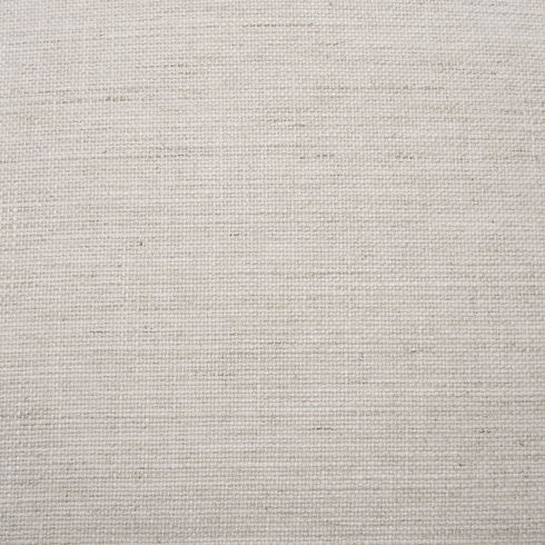 Gwynn Beige Fabric with Light Brown Wood Pouf