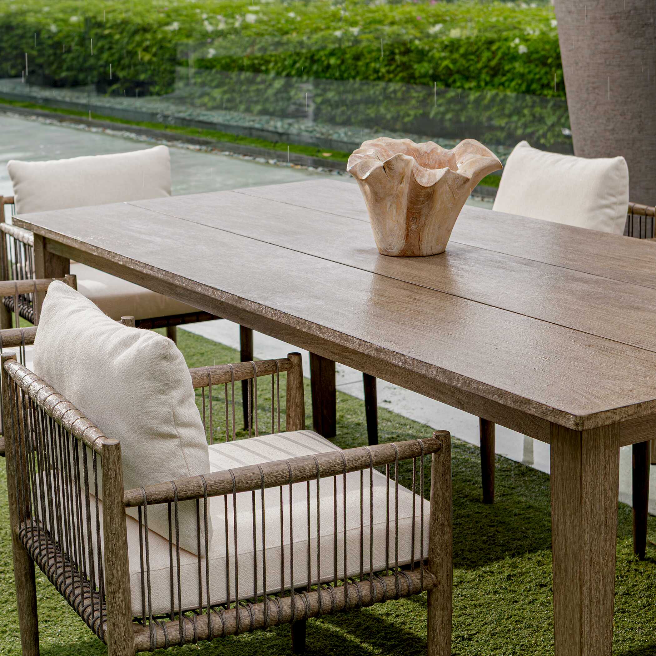 Teak Flow Natural Outdoor Bowl large image 