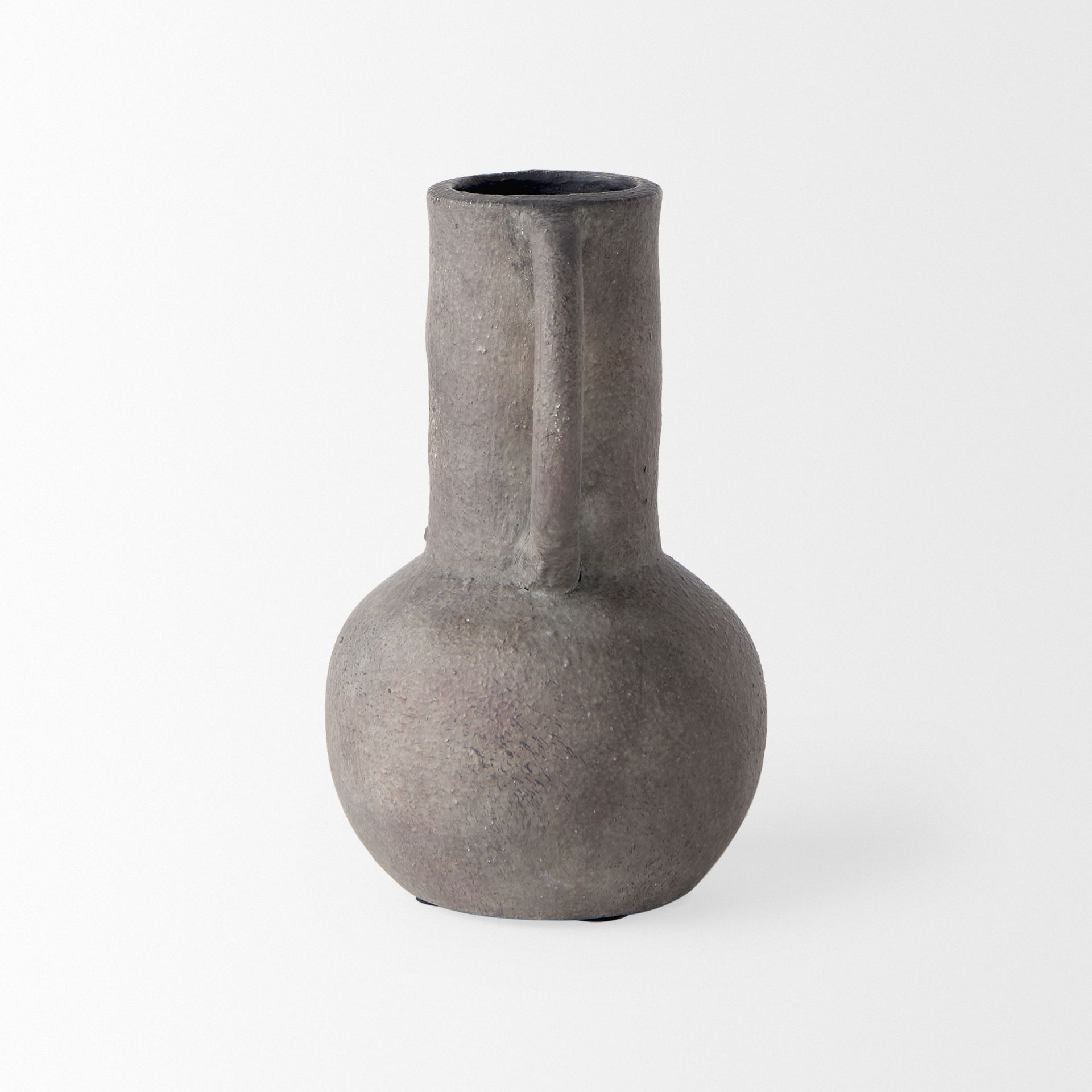 Armani 6.7H Brown-Gray Double Ear Vase, by Mercana, 4.92" length x 4.13" width x 6.69" height View 5