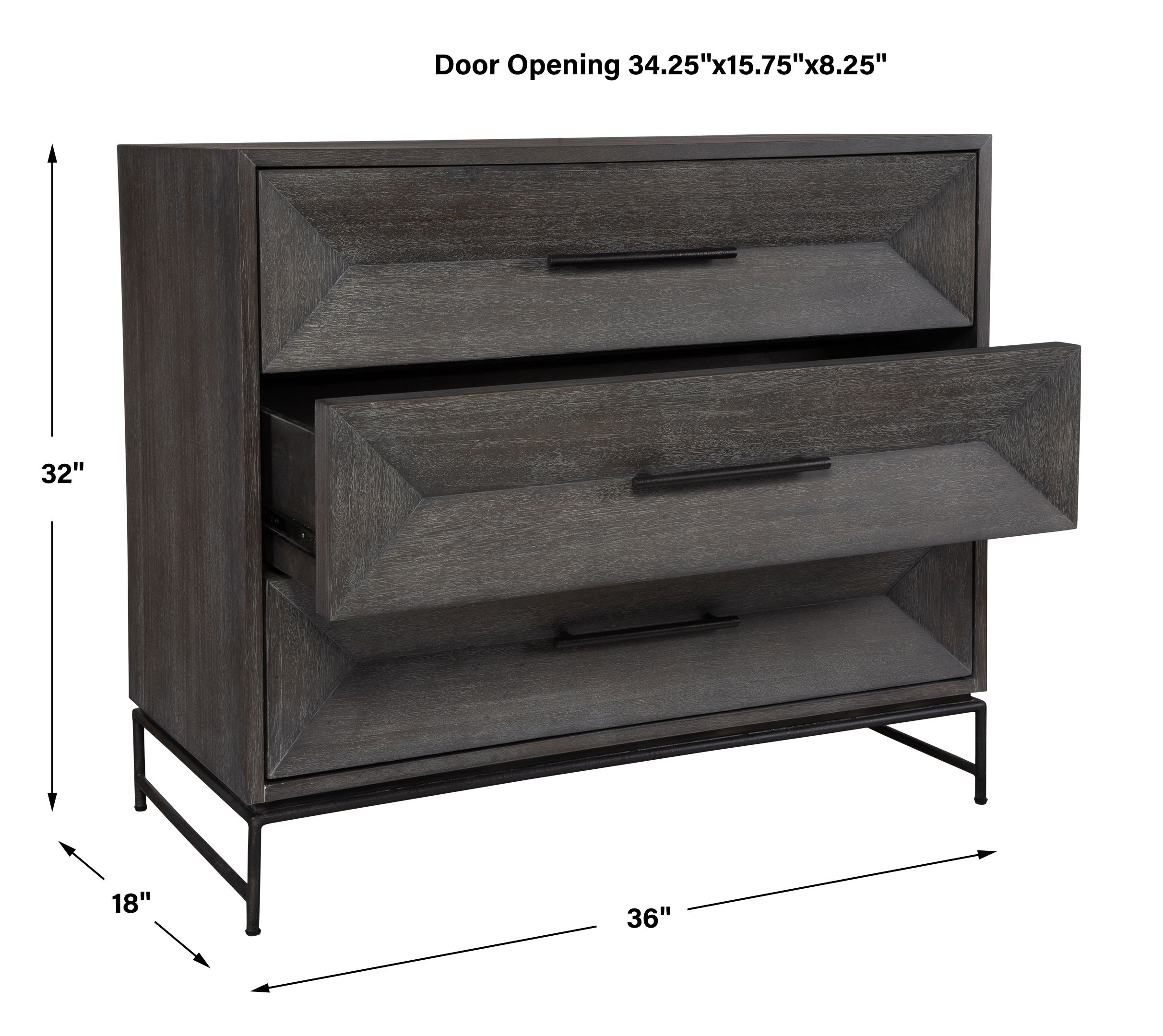 Knox Dark Walnut Accent Chest, Furniture by Uttermost, 36" width x 32" height x 18" depth View 3