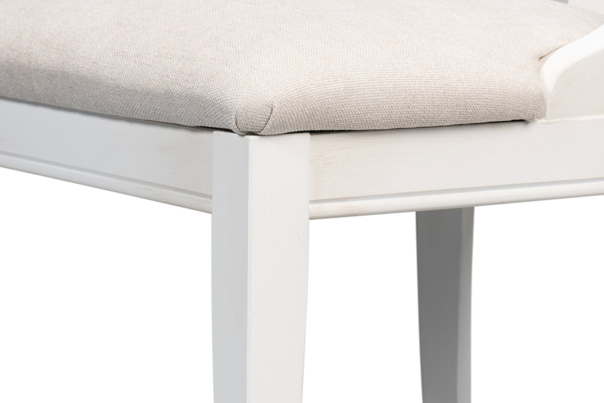 Deco Side Chair Cortina White Taupe, by Sarreid, 1'9" length x 1'8" width x 3'3" height View 6