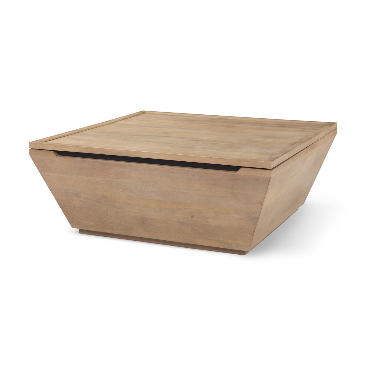 Wyatt  Brown Wood Angular Coffee Table, by Mercana, 41" length x 41" width x 16" height View 1