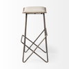 Katniss Backless 26in Seat Counter Stool | Cream Fabric with Gold Metal, Counter & Bar Stool by Mercana, 16" length x 16" width x 26" height thumbnail 5