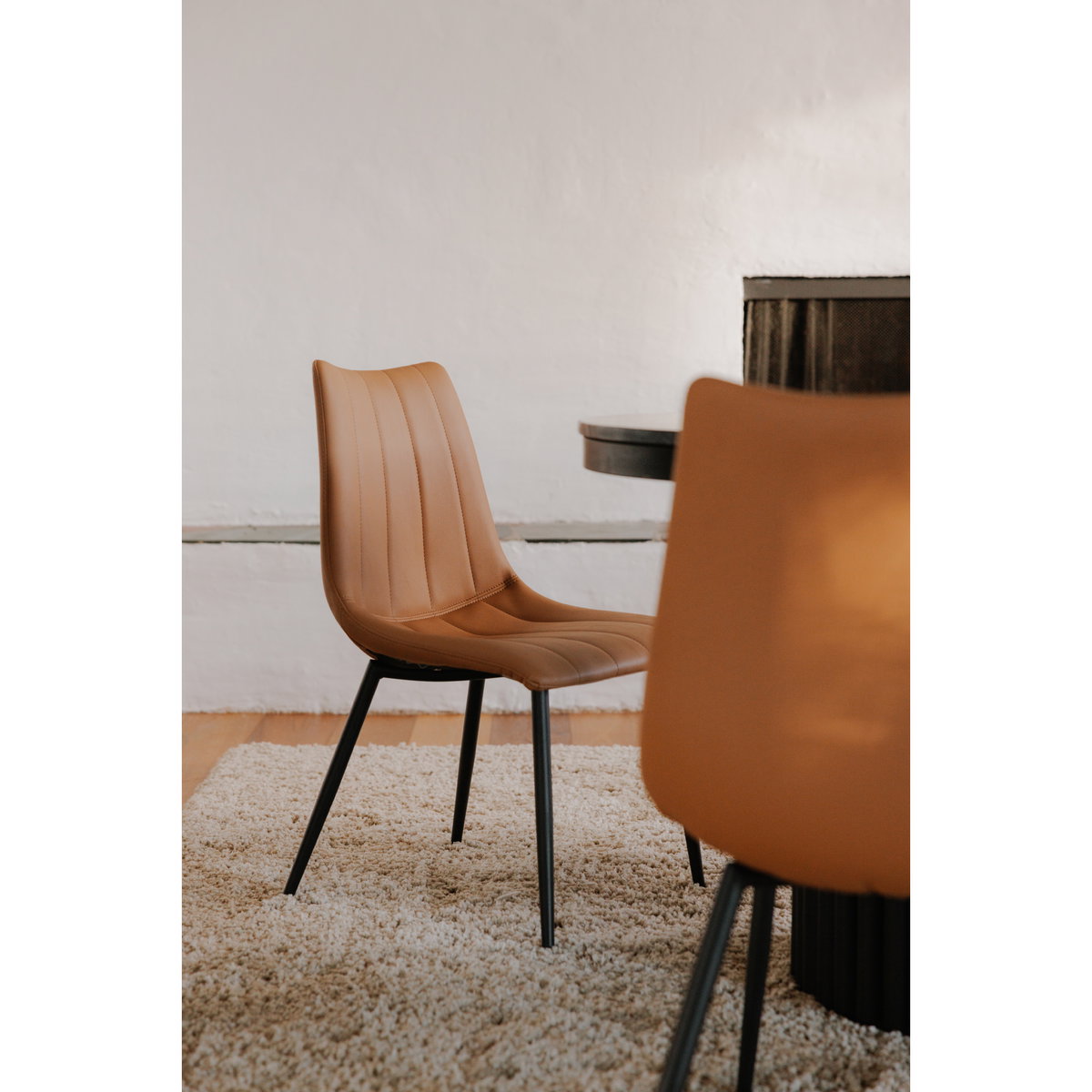 Alibi Dining Chair Tan - Set Of Two, by Moe's Home, 18" width x 33" height x 20" depth View 9