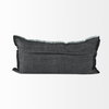 Malia 14x26 Black and Teal Fabric Fringed Decorative Pillow Cover, by Mercana, 14" length x 26" width x 0.2" height thumbnail 5
