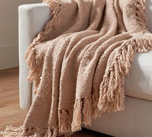 Online Designer Living Room Dreamy Fringe Throw, 50 x 60", Rose