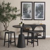 Maxwell 32' Round Pedestal Dining Table | Modern | Black-Brown Wood & Black Metal | Seats 2, by Mercana, 32" length x 32" width x 36" height thumbnail 3