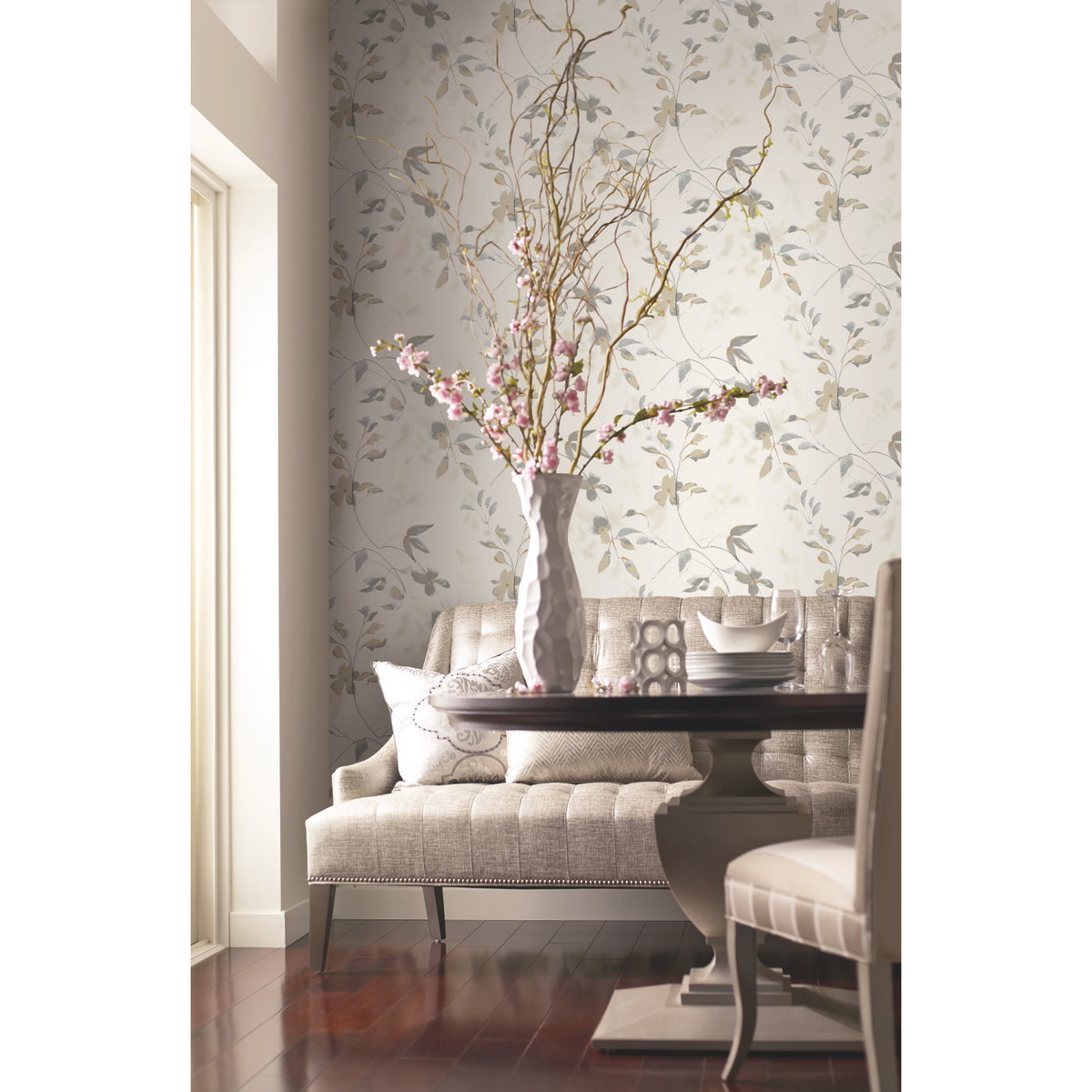 Linden Flower Tan Wallpaper, by York Wall, 33' length x 1'8.5" width x 0.02" depth View 3