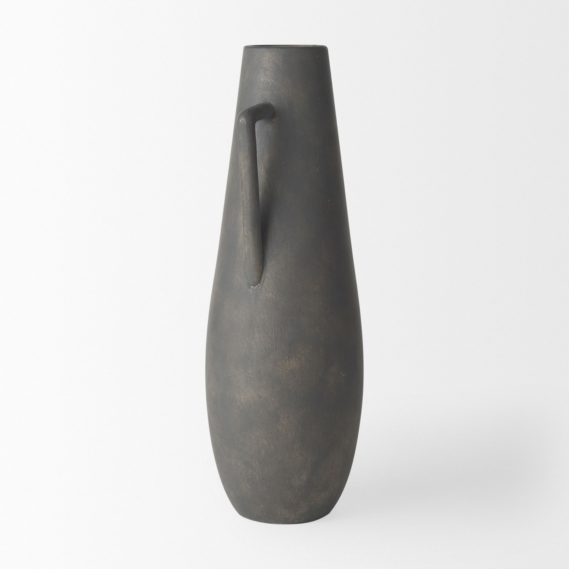 Kilian Tall Matte Brown-Gray Double Ear Vase, by Mercana, 5.91" length x 5.71" width x 16.93" height View 5