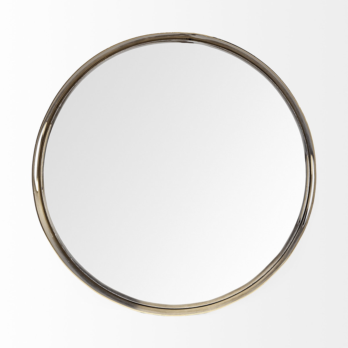 Serkis 15L x 15W Gold Metal Mirrored Base Round Tray, Decorative Tray by Mercana, 15.25" length x 15.25" width x 2.5" height View 6
