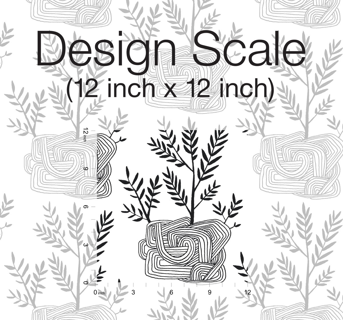 Seedlings Black Peel & Stick Wallpaper, by York Wall, 20' length x 1'8.5" width x 0.02" depth View 4