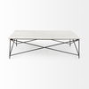 Lorlei I 53.0 X 35.0 X 15.5 White Marble Top with X-Shaped Gray Iron Base Coffee Table, by Mercana, 53" length x 35" width x 15.5" height thumbnail 3