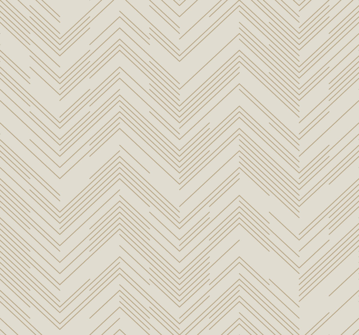 Polished Chevron Cream & Gold Wallpaper, by York Wall, 26'10.8" length x 2'3" width x 0.02" depth